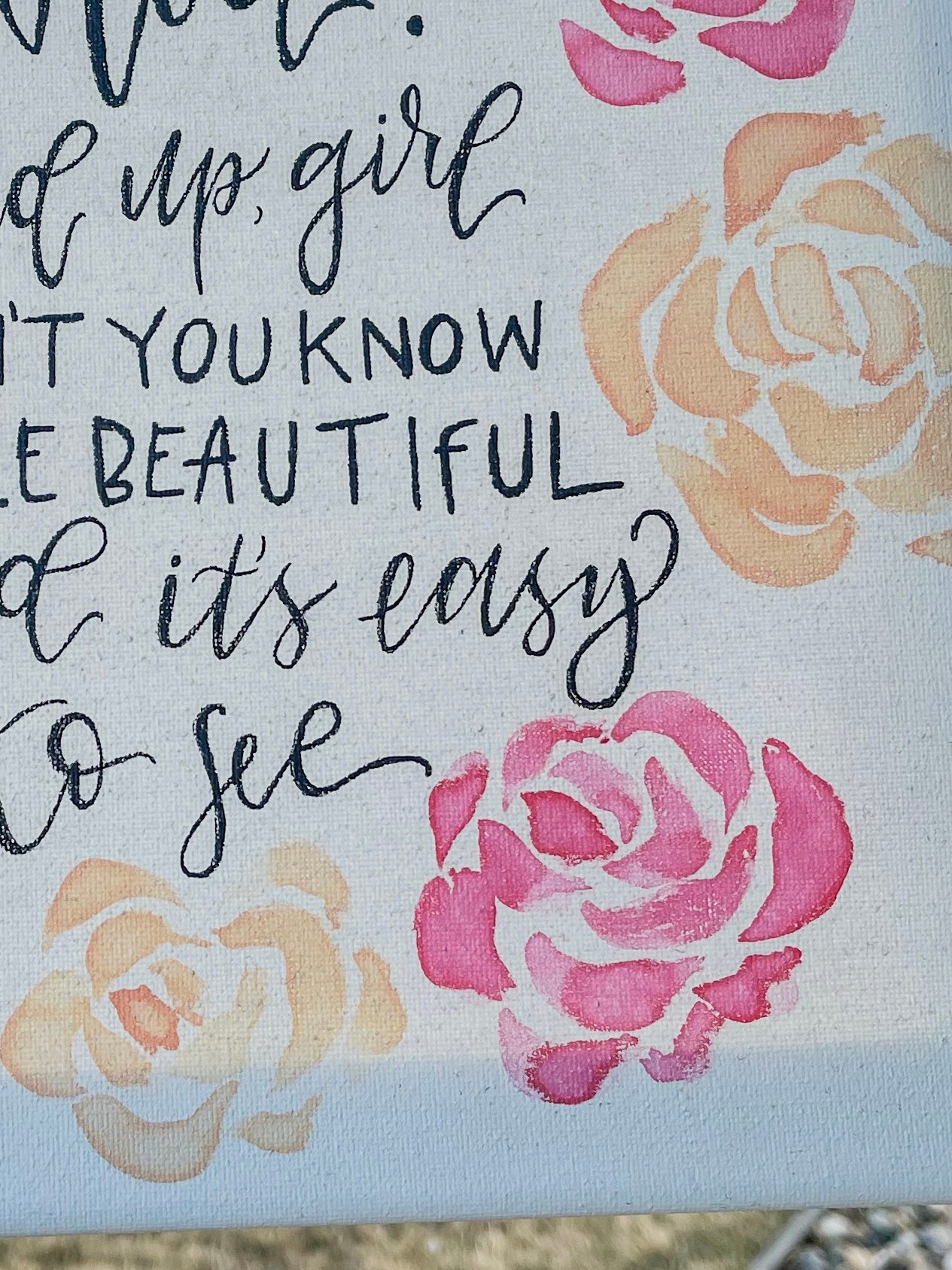 You're Beautiful Floral Wall Sign