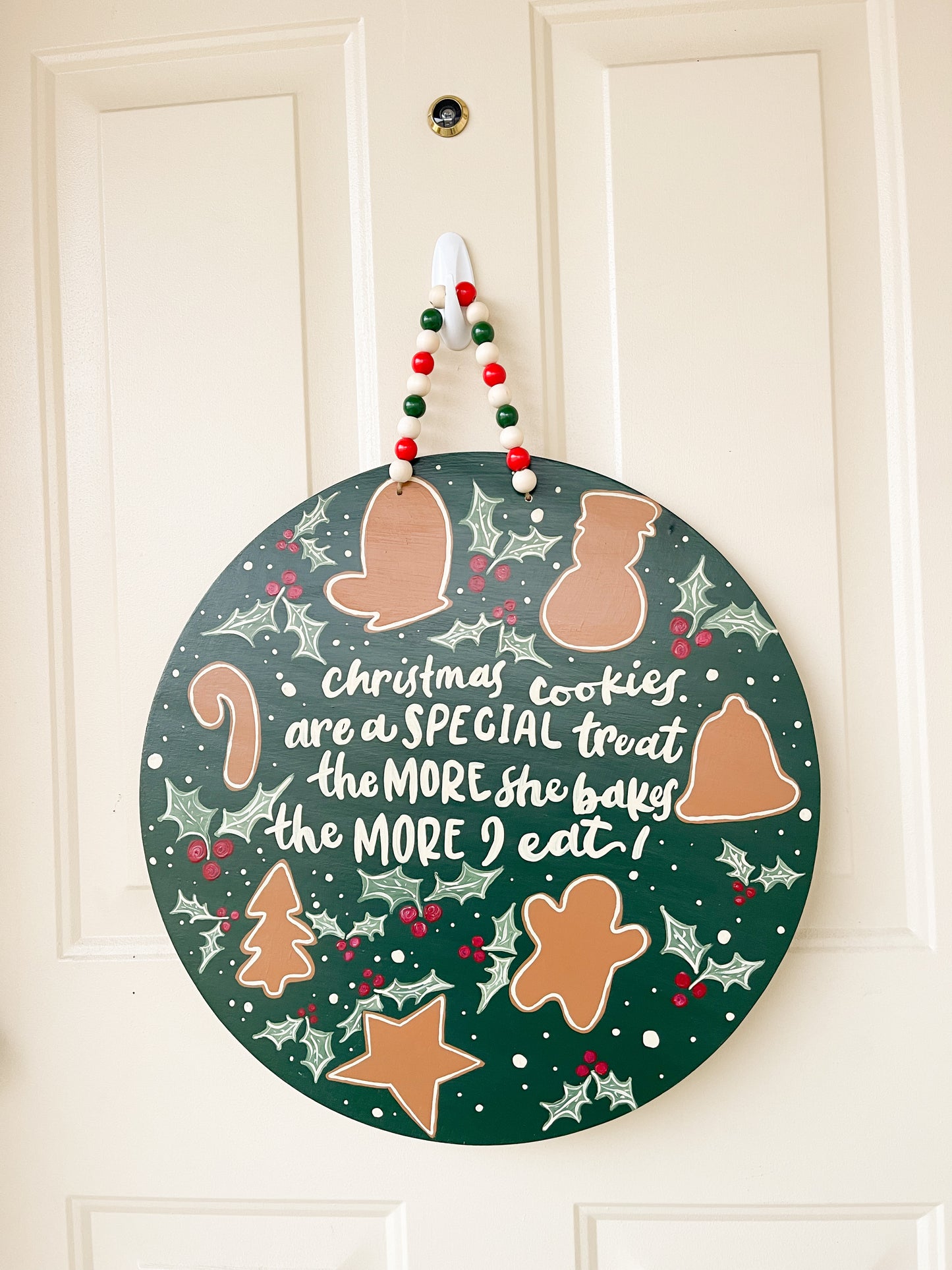 Christmas Cookie Wood Round Sign