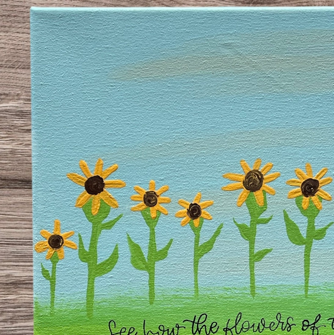 Luke 12:27 Sunflower Canvas Art