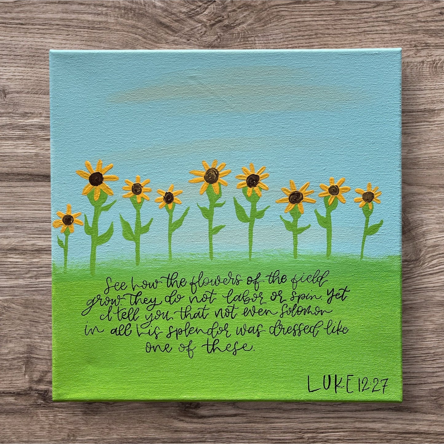 Luke 12:27 Sunflower Canvas Art