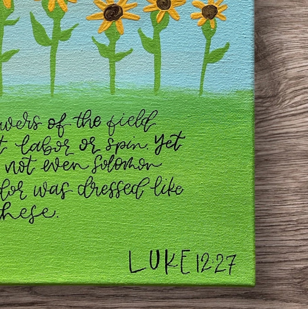 Luke 12:27 Sunflower Canvas Art